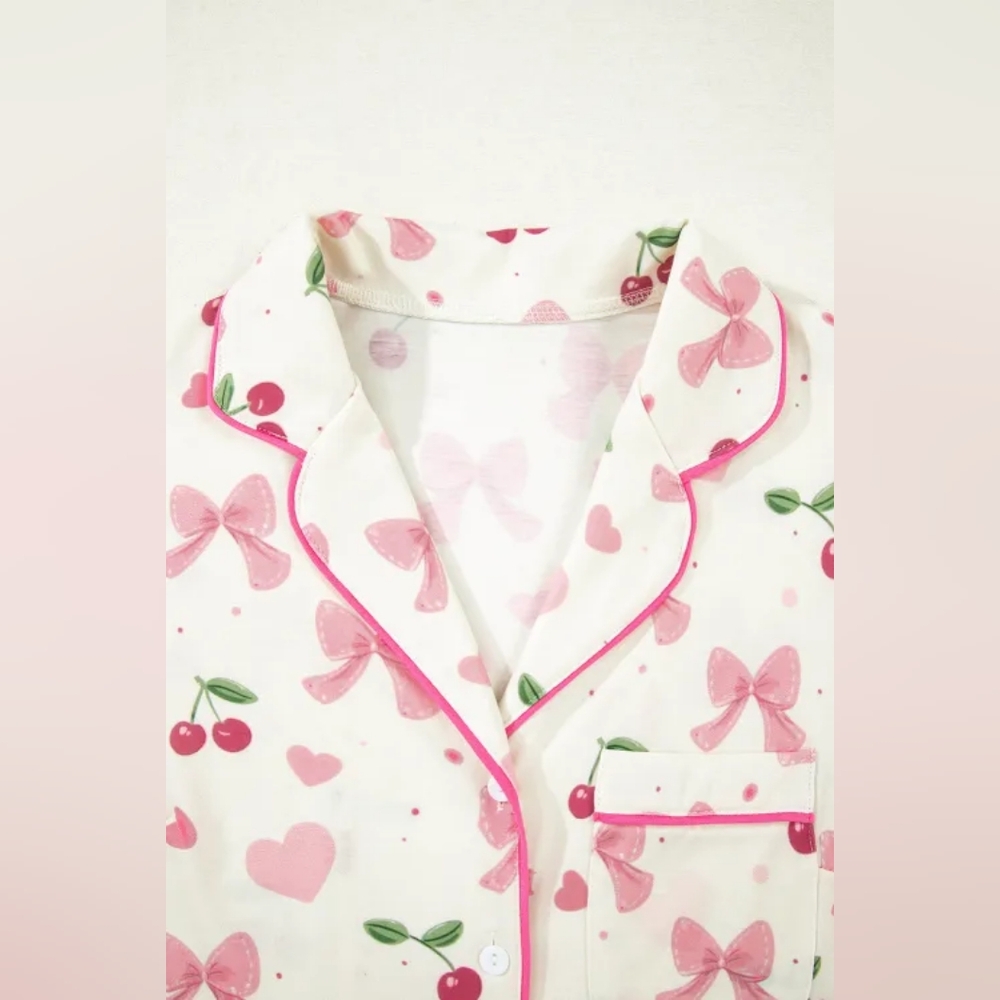 Pink Bows and Cherries Pajama Set - Picture 7 of 13